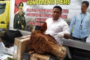 Polda Jatim Amankan Ribuan Kilogram Daging Impor