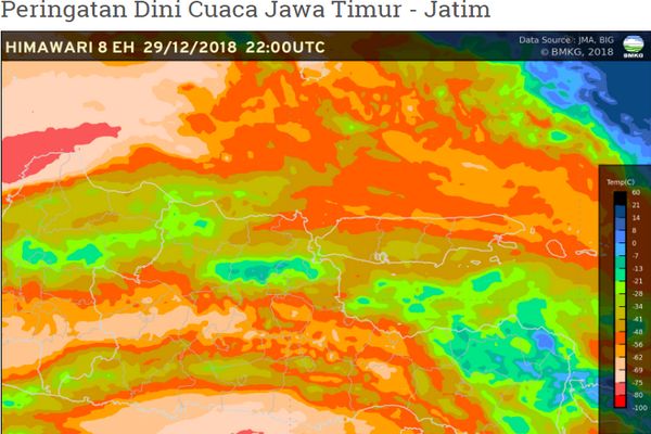 Peringatan Dini Cuaca Wilayah Jawa Timur