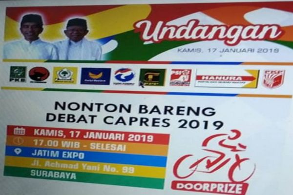 Nobar Debat Capres di Surabaya, TKD Datangkan 1.500 Orang
